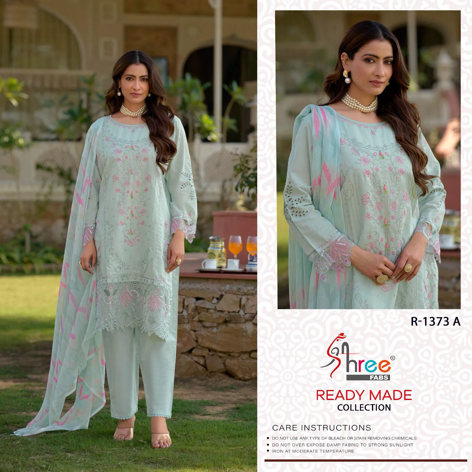  R 1373 Cambric Cotton by Shree Ready Made Pakistani Salwar Suits